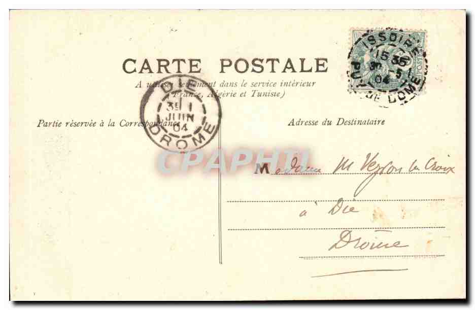 CPA Environs d'Issoire L'Allier et le pont de Parentiganat — Rückseite