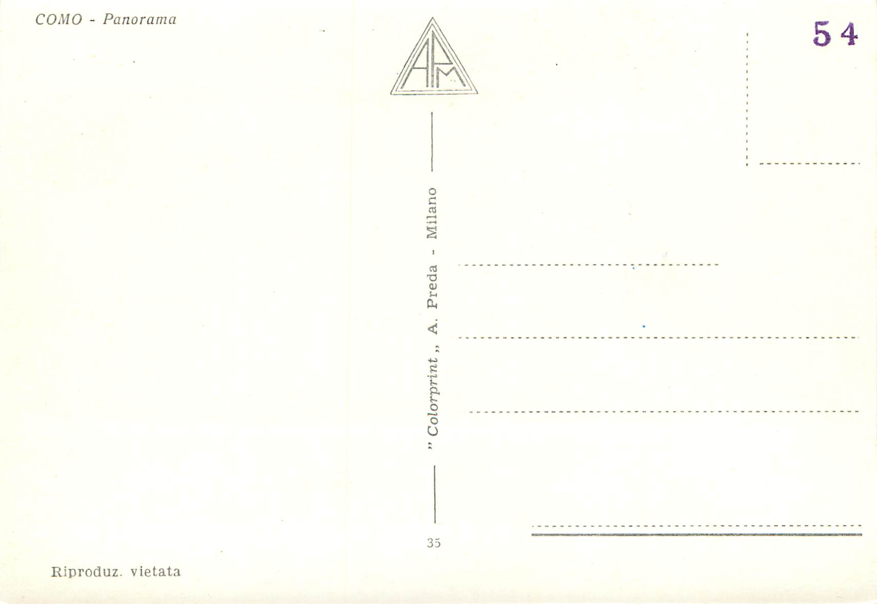 CPM Como panorama — Rückseite