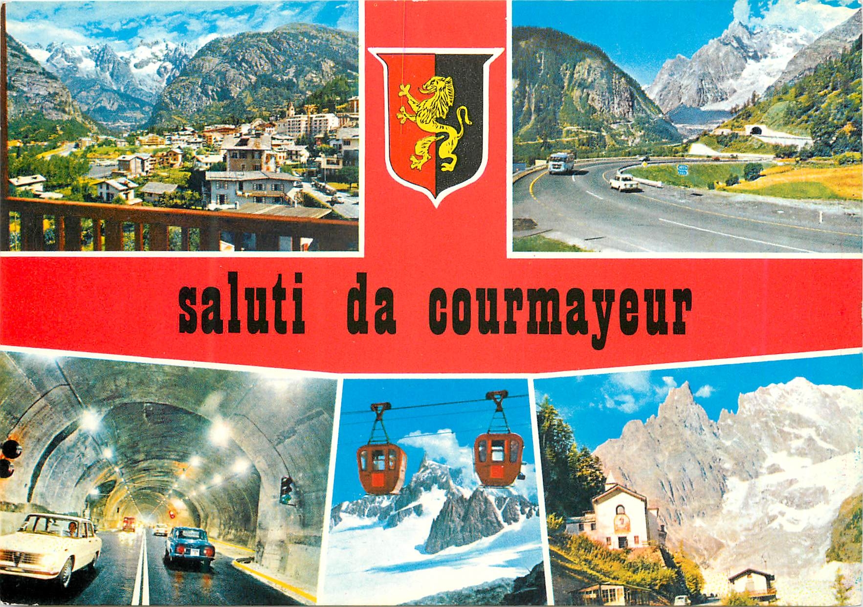 CPM Courmayeur saluti panorama strade di accesso al traforo interno