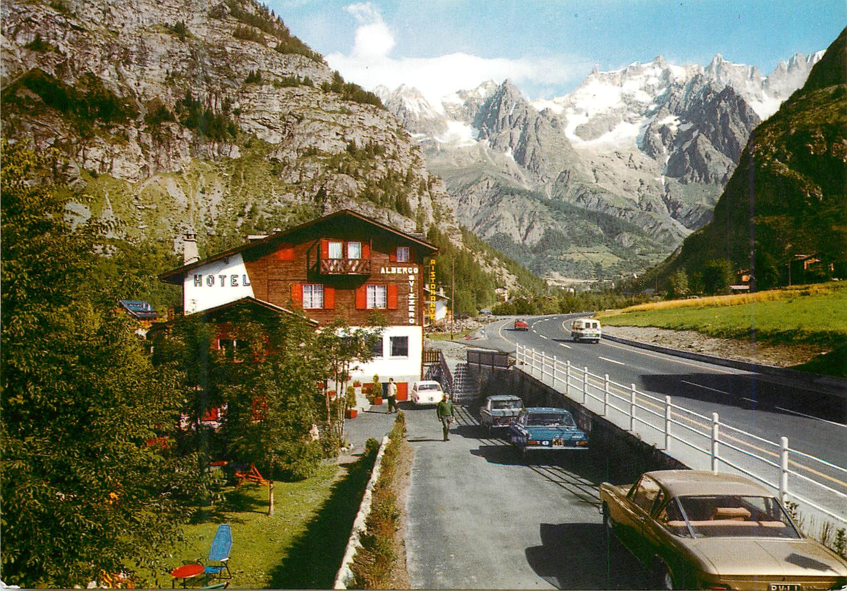 CPM Courmayeur 1224 castena m bianco Albergo Ristorante Svizzero