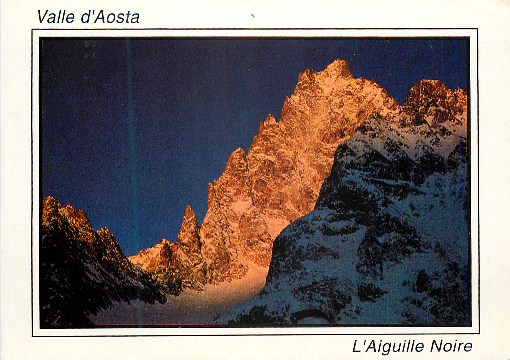 CPM Courmayeur valle d'aosta val veny alba sull aiguille noire m 3778