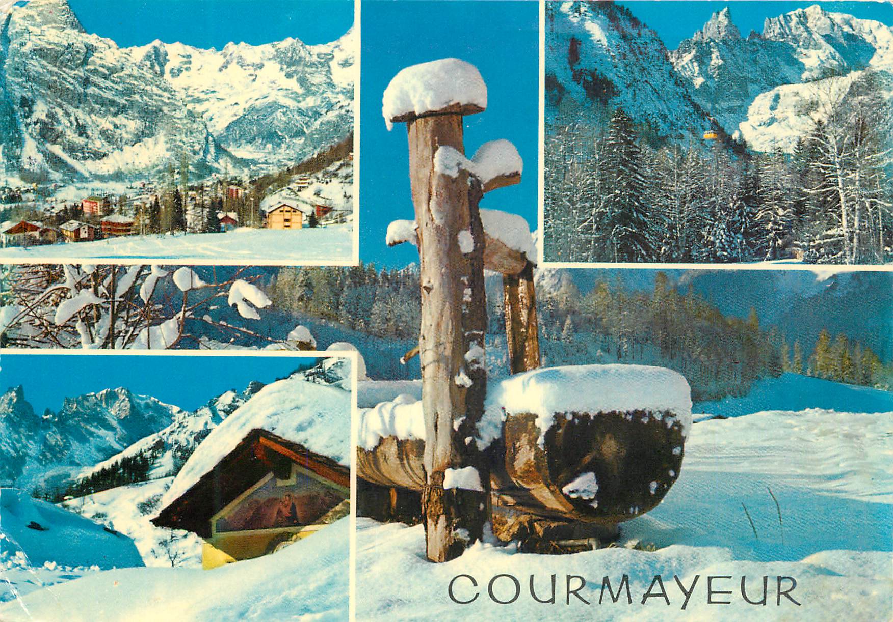 CPM Courmayeur m 1224 panorama invernale junivia val veny e m bianco m 4810 entreves angolo pittoresco