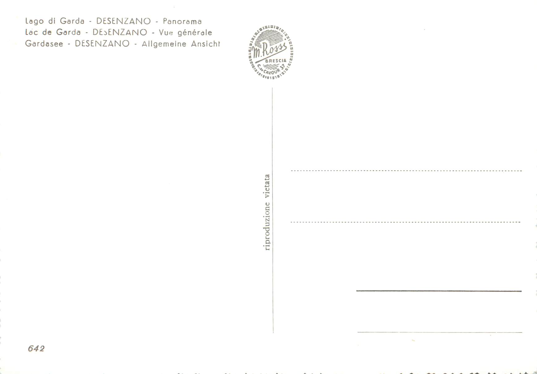 CPM Lac de garda desenzano vue generale — Rückseite