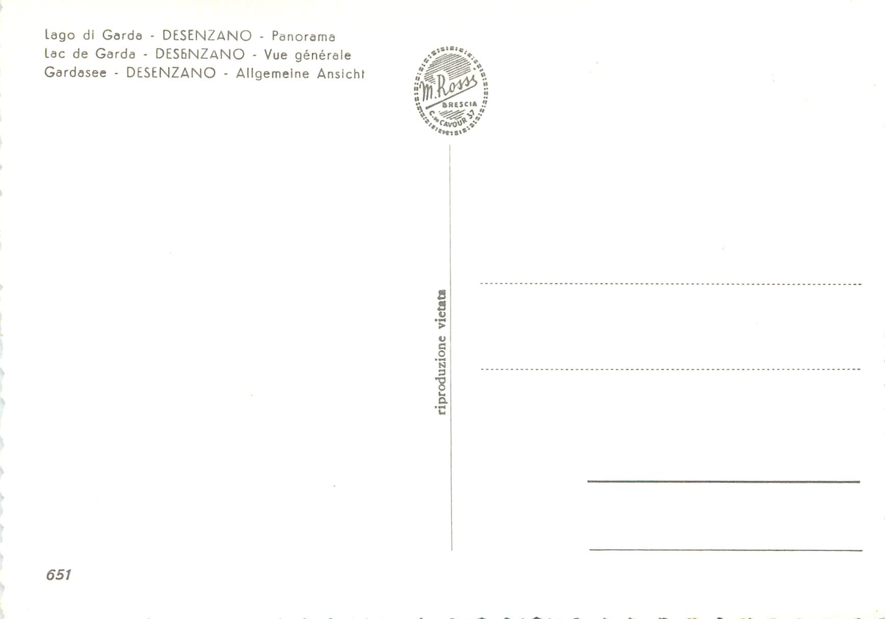 CPM Lac de garda desenzano vue generale Bateau — Rückseite
