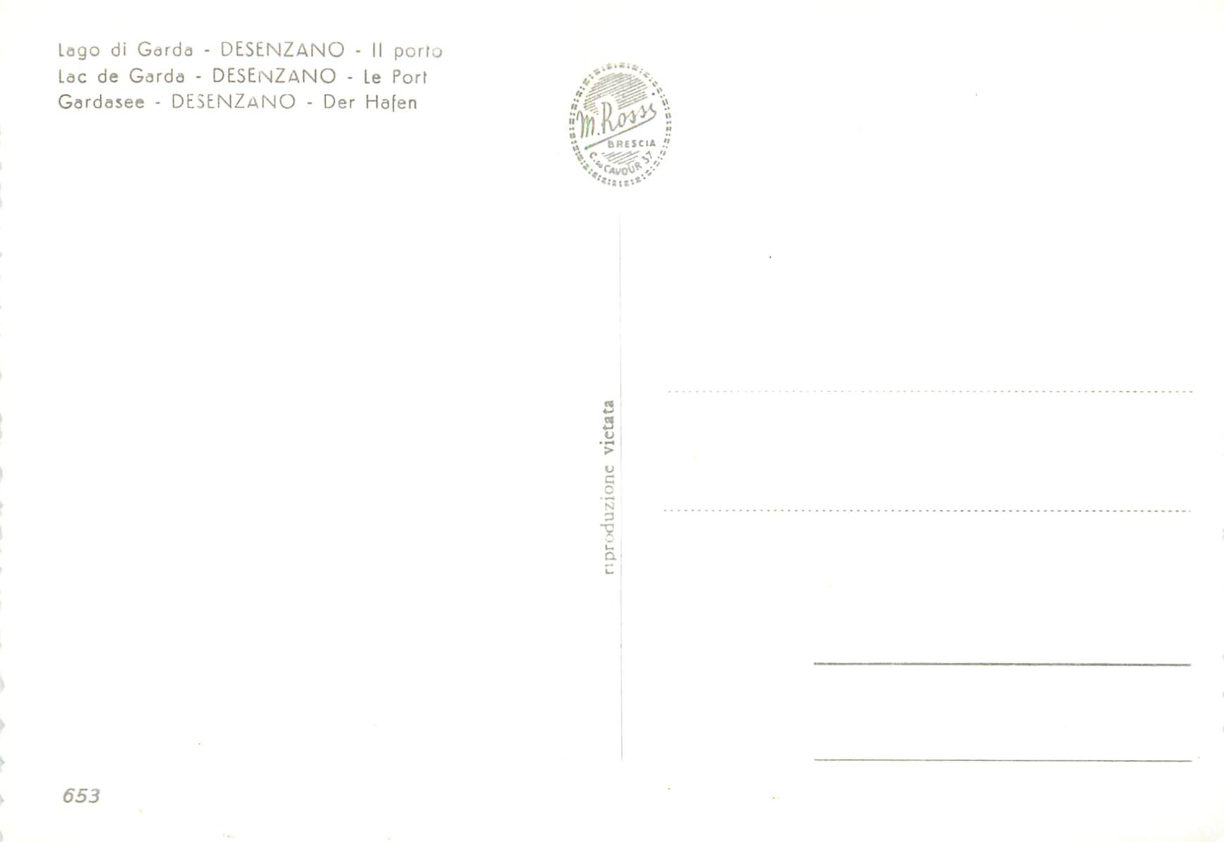 CPM Lac de garda desenzano le port Bateaux — Rückseite