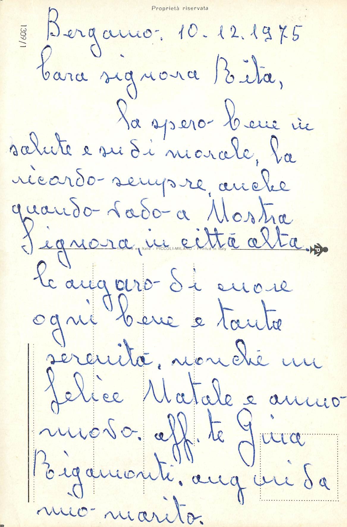 CPM Buon natale — Verso