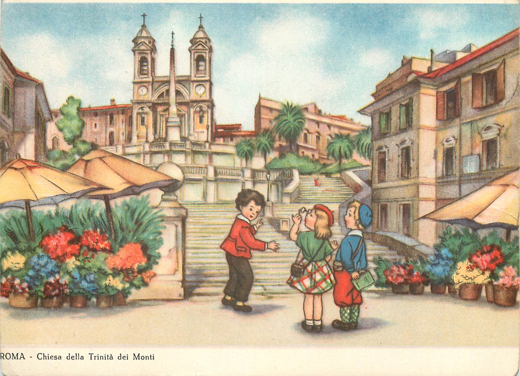 CPM Roma chiesa della trinita dei monti Enfants