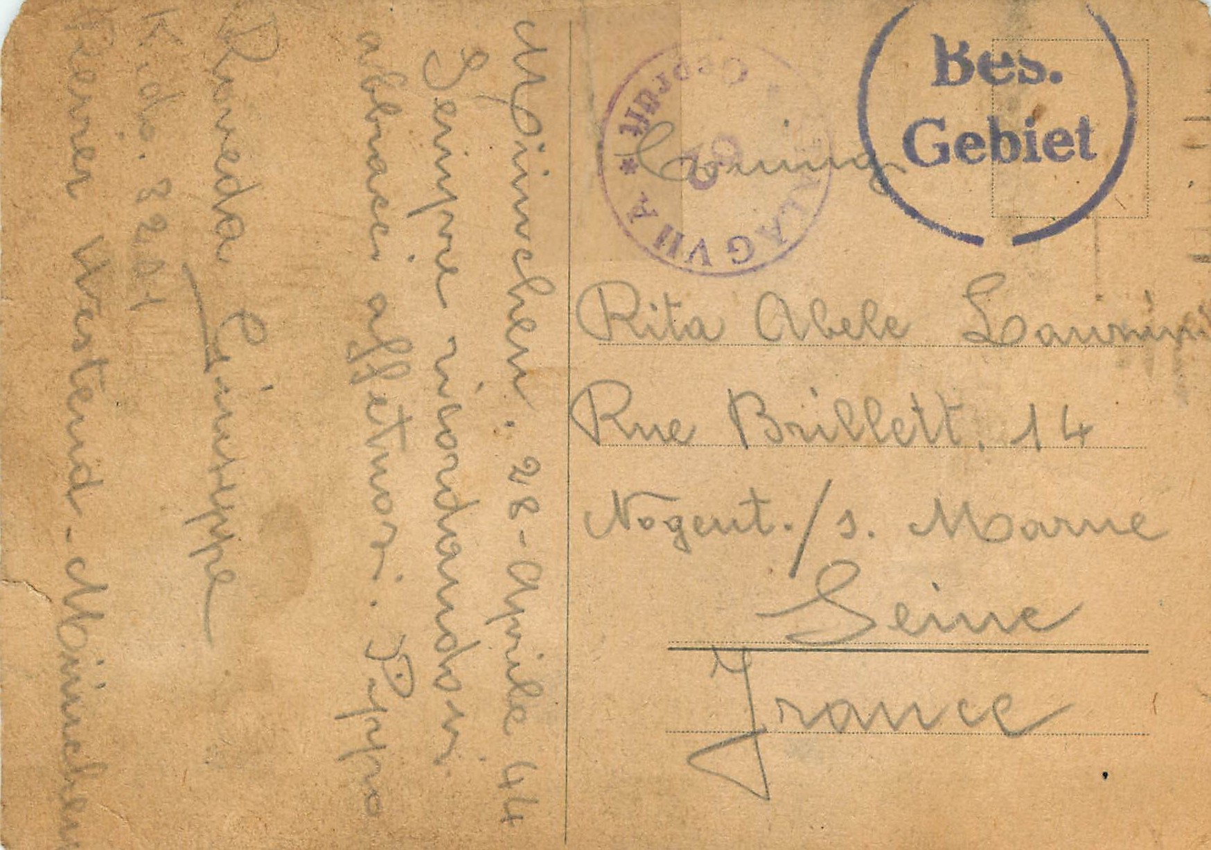 CPM Anch'eglidifende la vostra famiglia Militaria — Rückseite