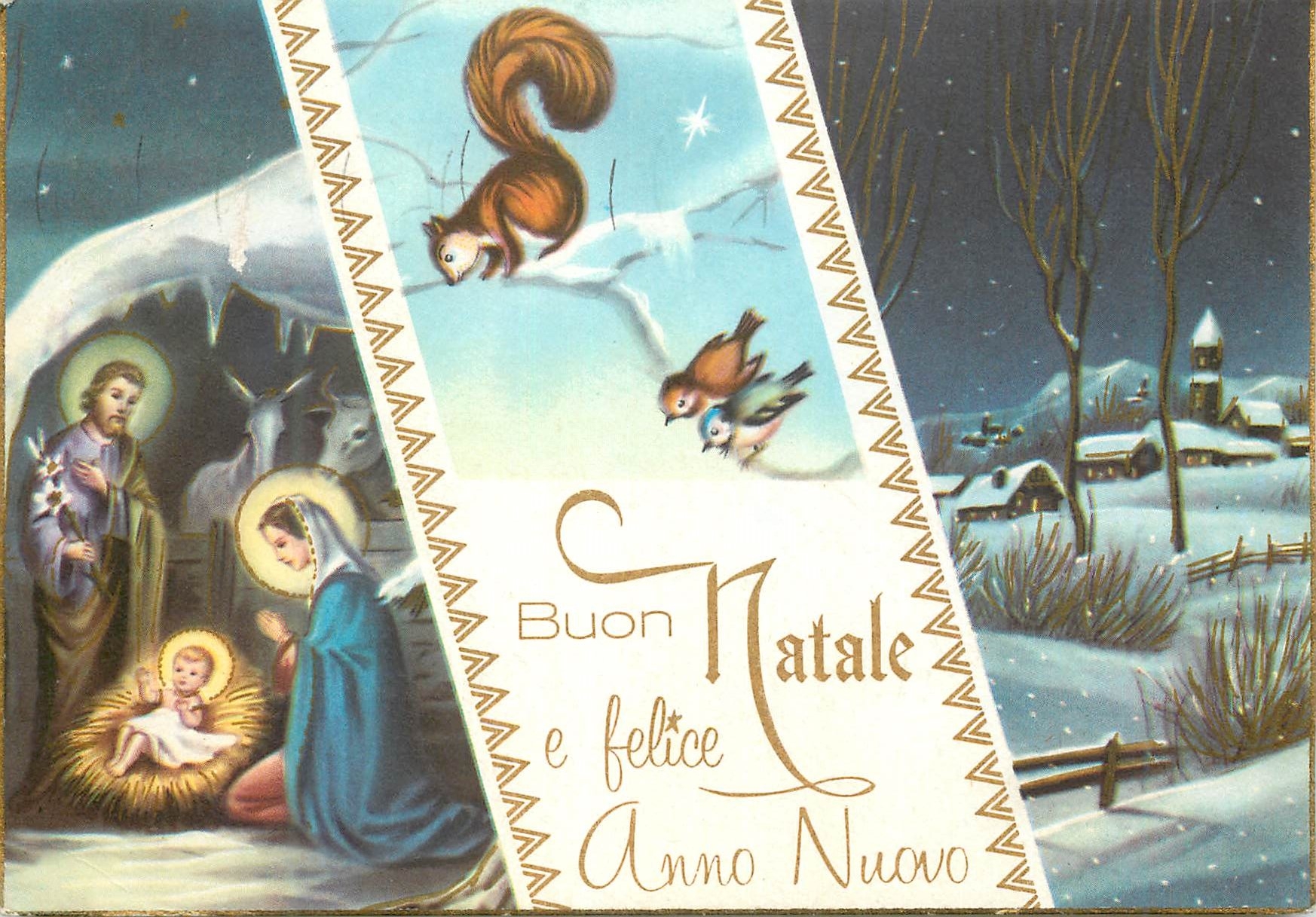 CPM Buon natale e felice anno nuovo Ecureuil