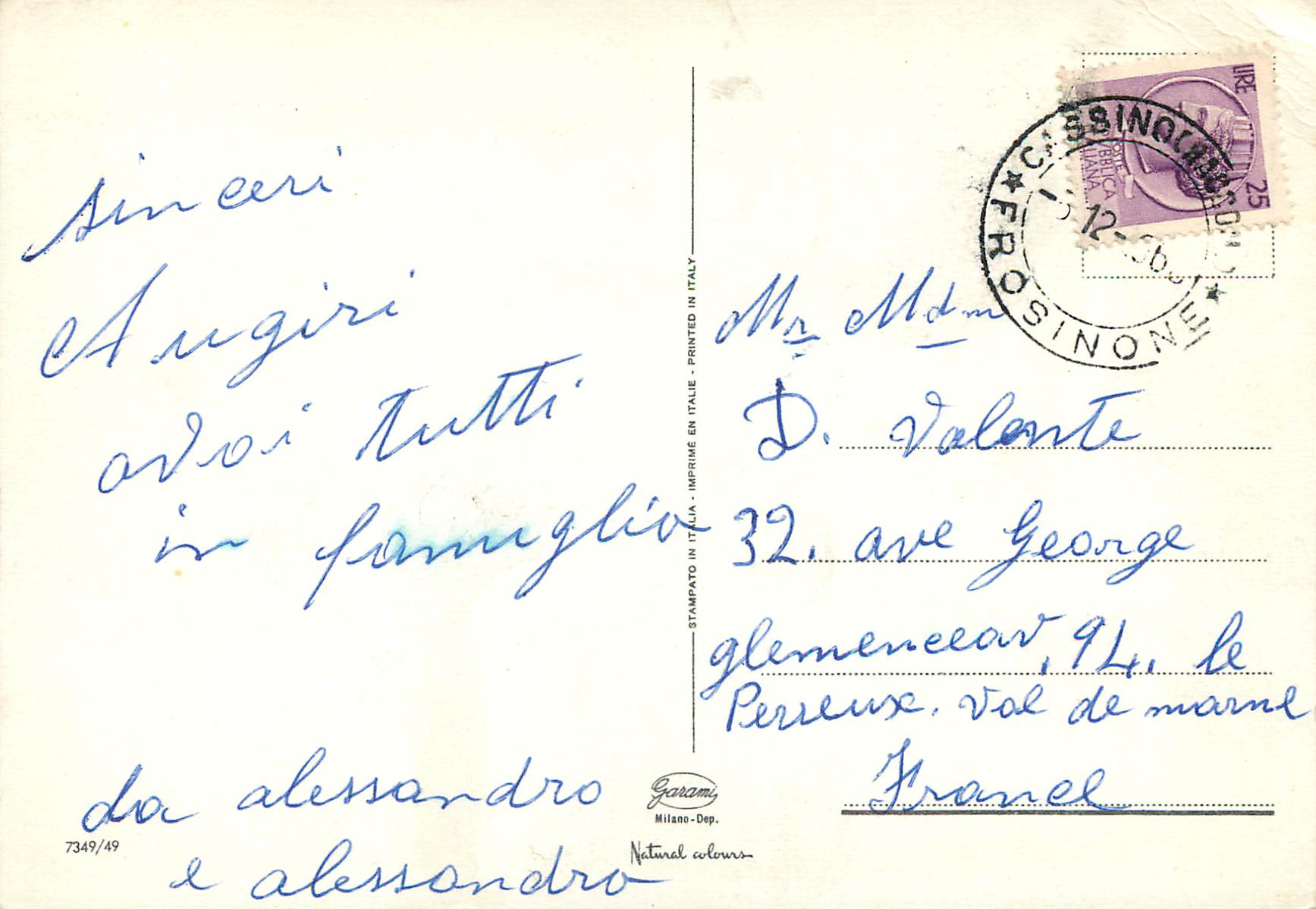 CPM Buon natale — Rückseite