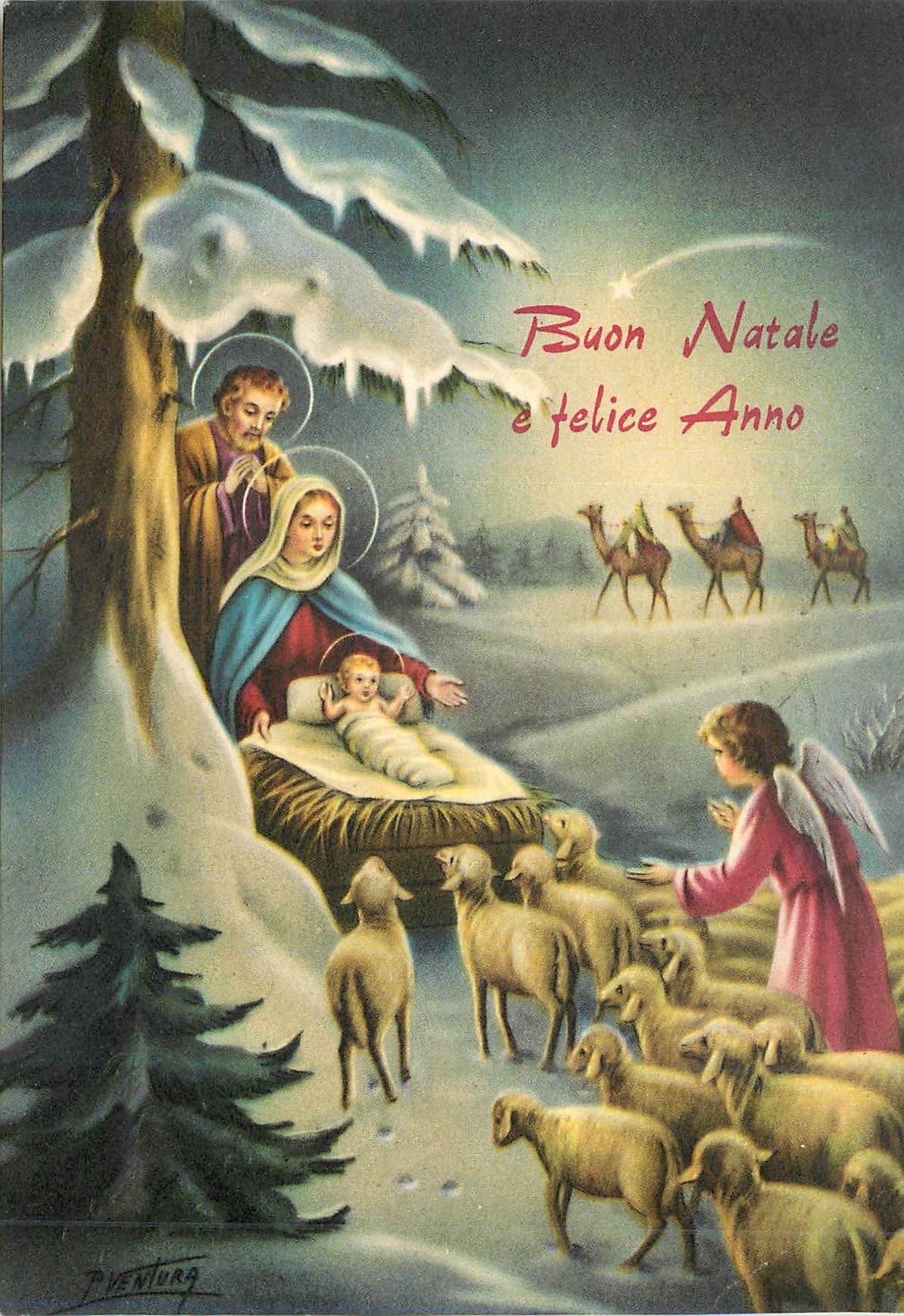 CPM Buon natale e felice anno