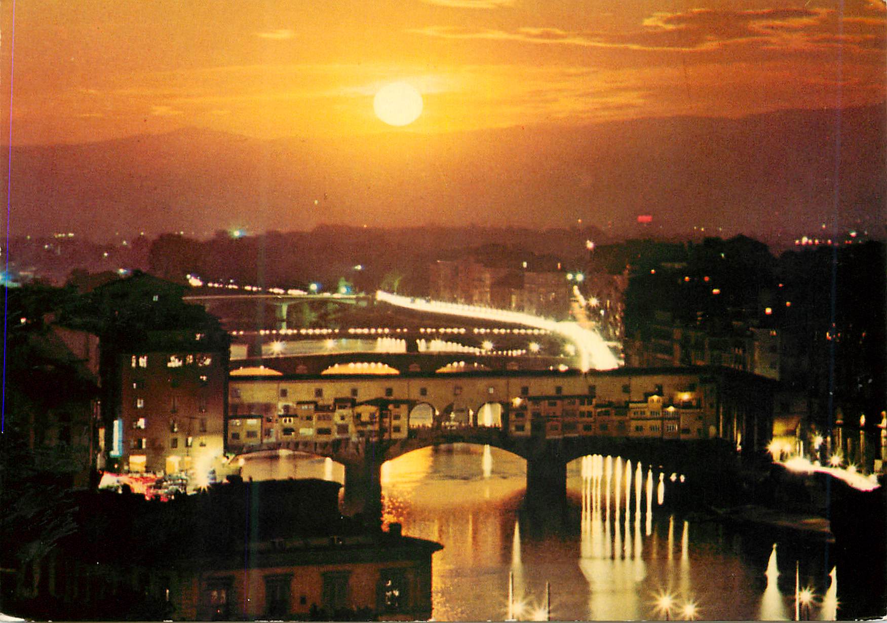 CPM Firenze il ponte vecchio al tramonto