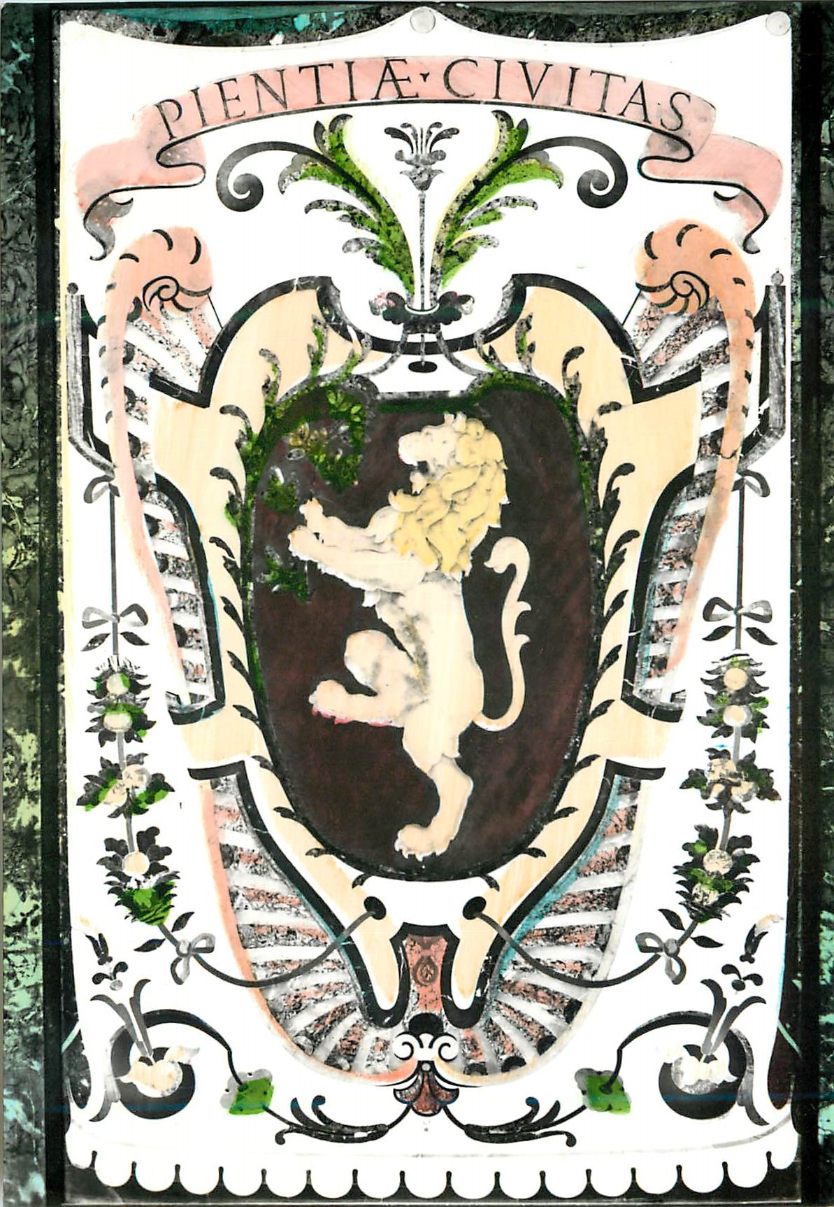 CPM Firenze cappelle medicee stemma citta di pienza (mosaico ftorentino) Lion
