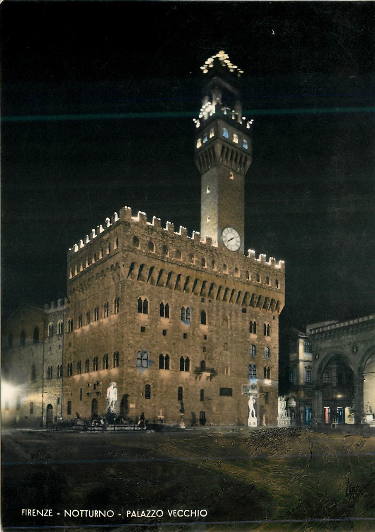 CPM Firenze nocturne le vieux palais