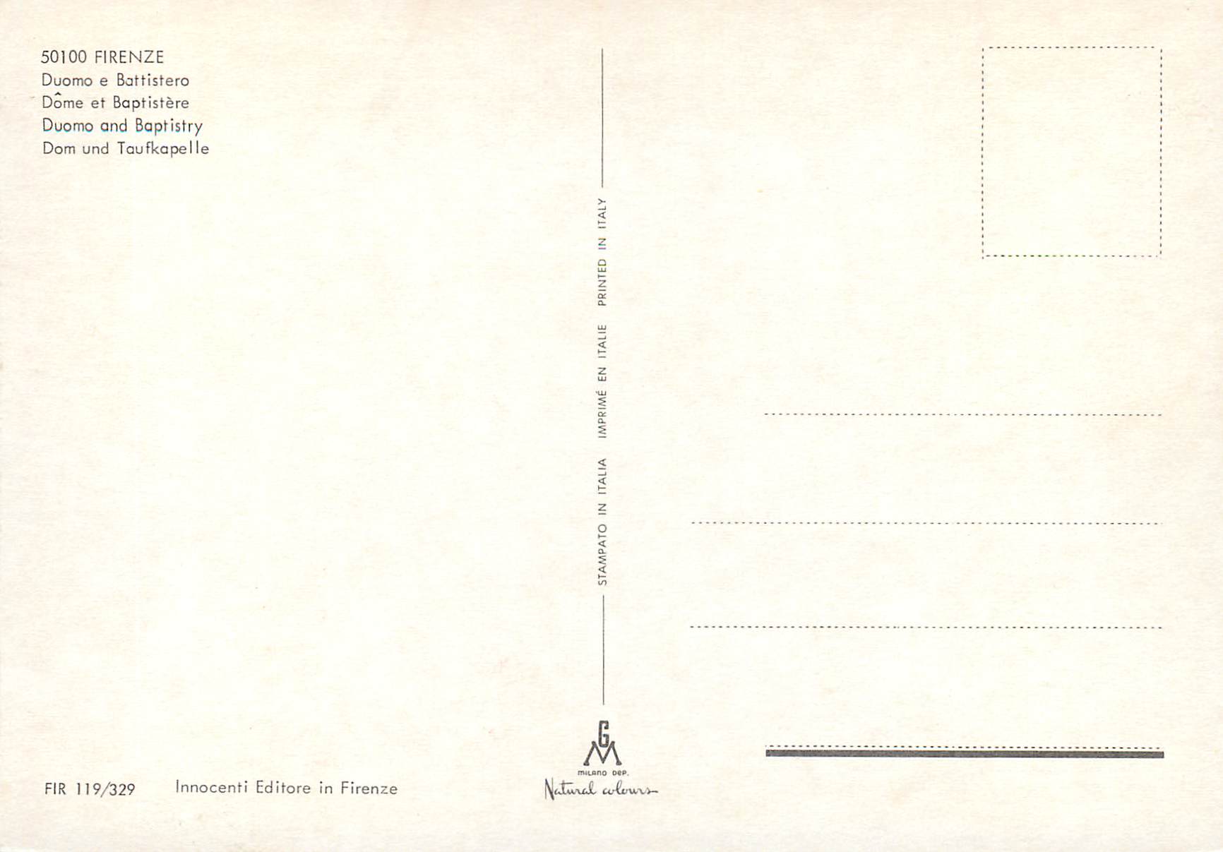 CPM Firenze dome et baptistere — Rückseite