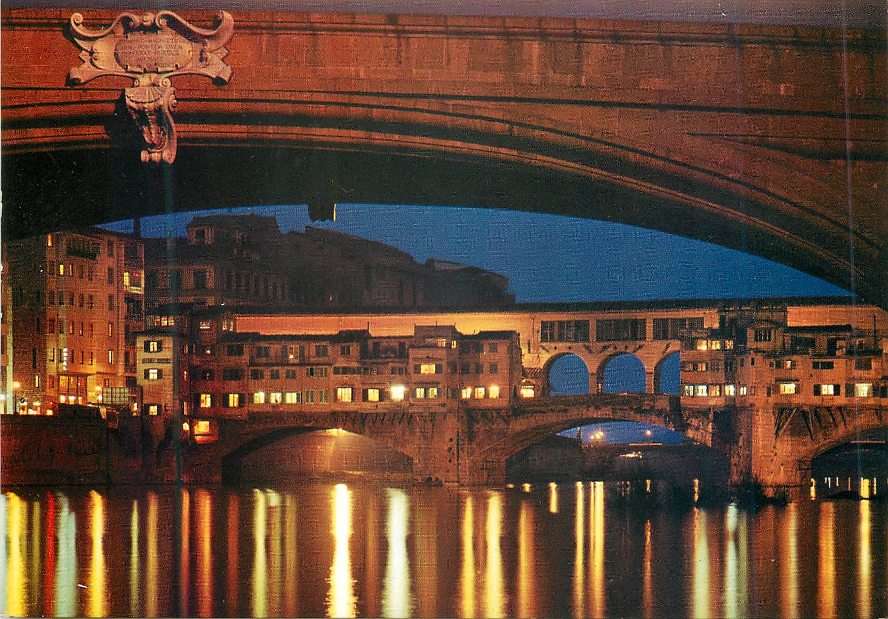CPM Firenze le vieux pont la nuit