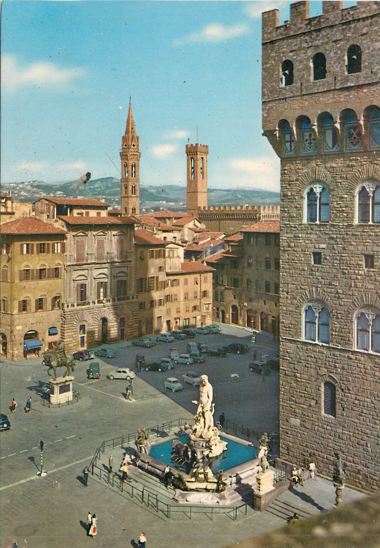 CPM Firenze place de la seigneurie (detail)