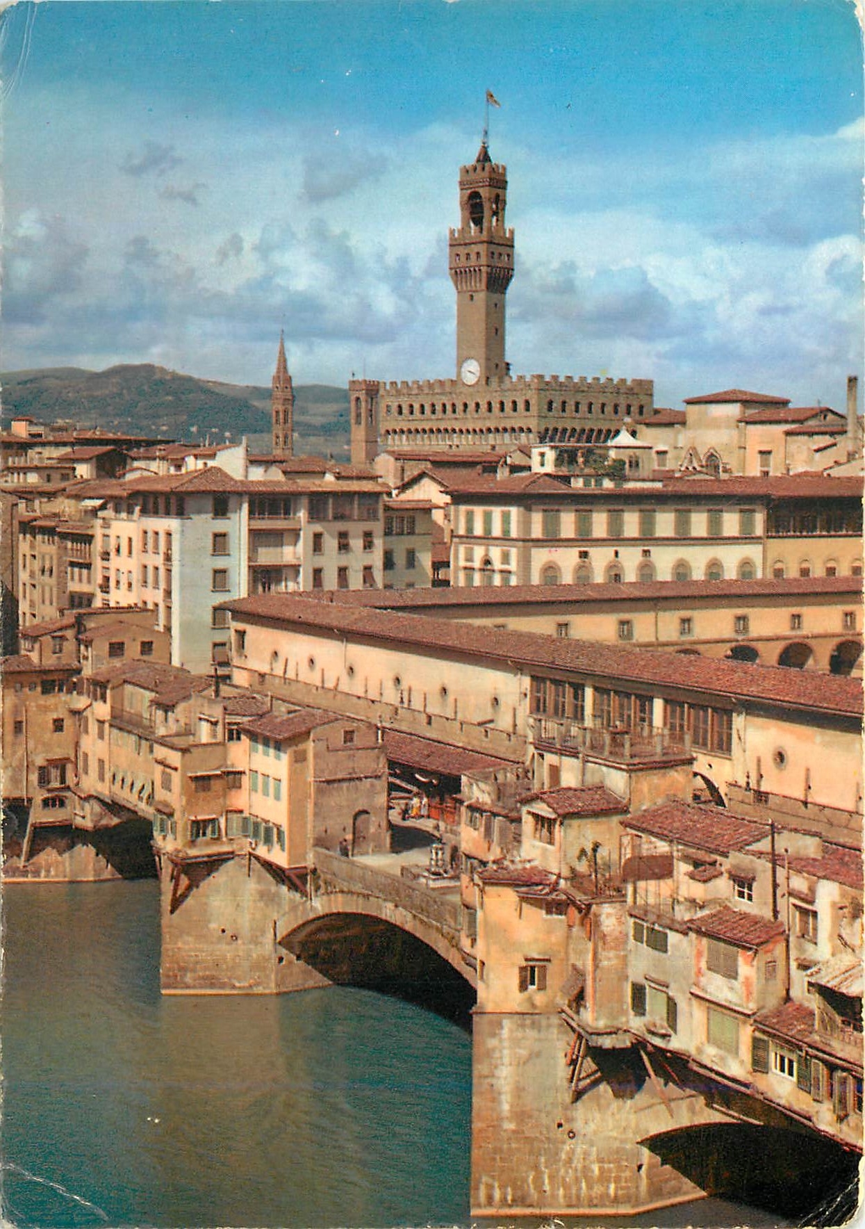 CPM Firenze le pont vieux et la tout du palais seigneurie