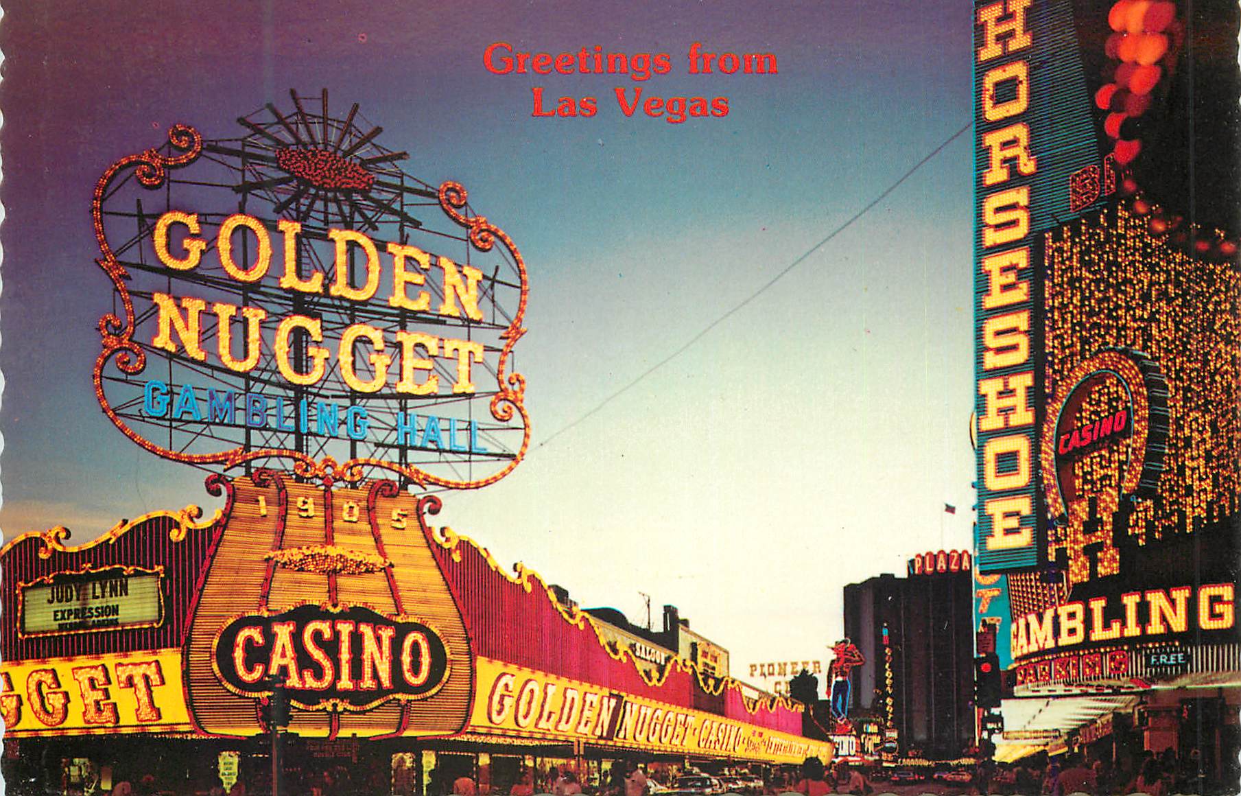 CPM Las vegas nevada casino center boulevard at night Golden Nugget Casino