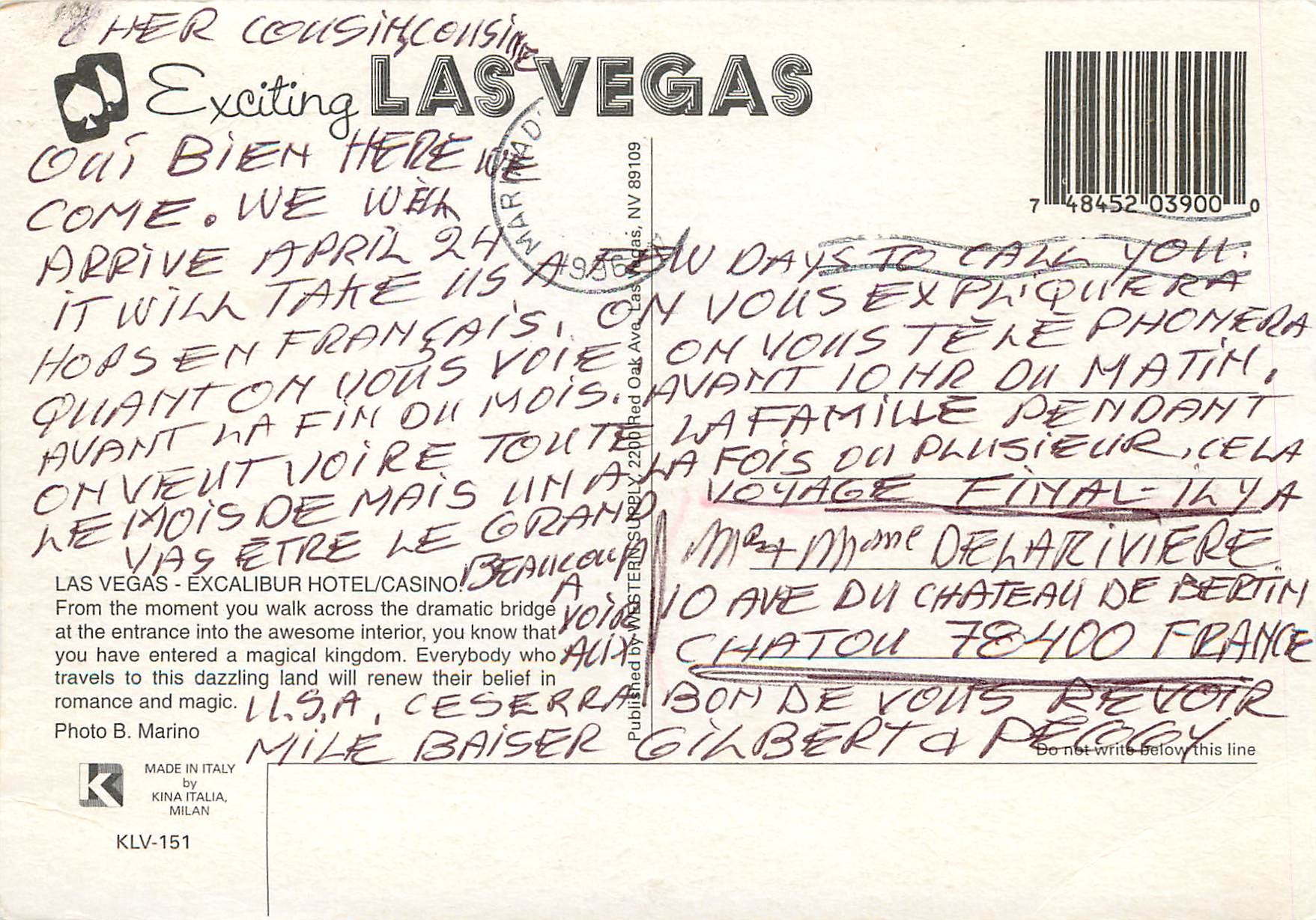 CPM Las vegas excalibur hotel casino — Back