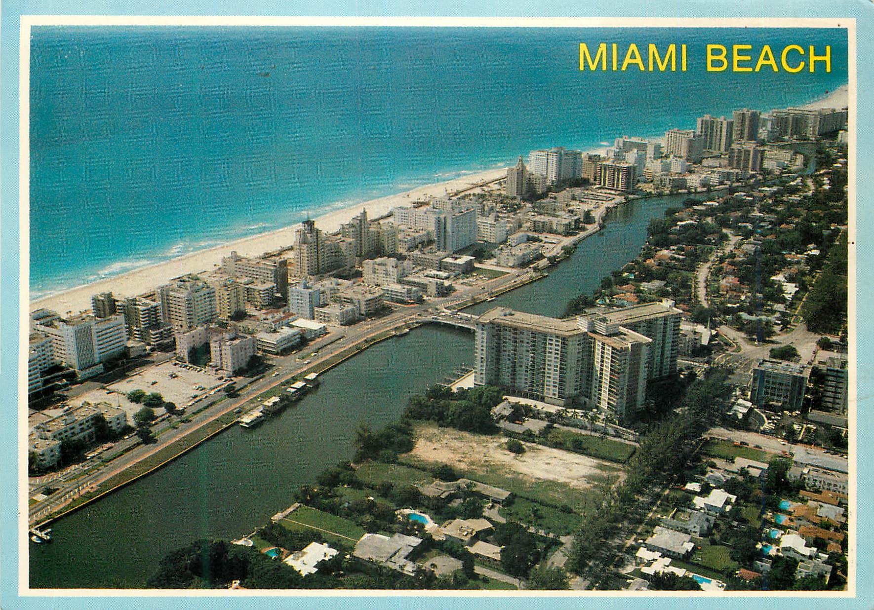 CPM Miami beach aerial panoramic view of exciting Miami