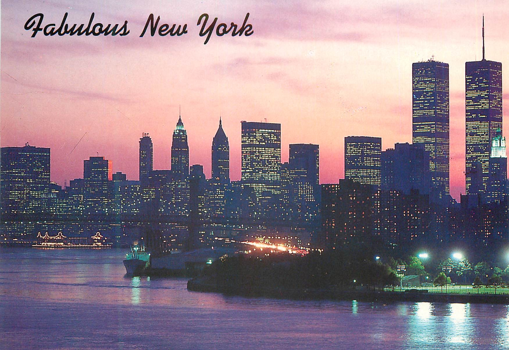 CPM New york nocturnal splendor of v skyline as seen from th ewilliamsburgh brigdge of the east river