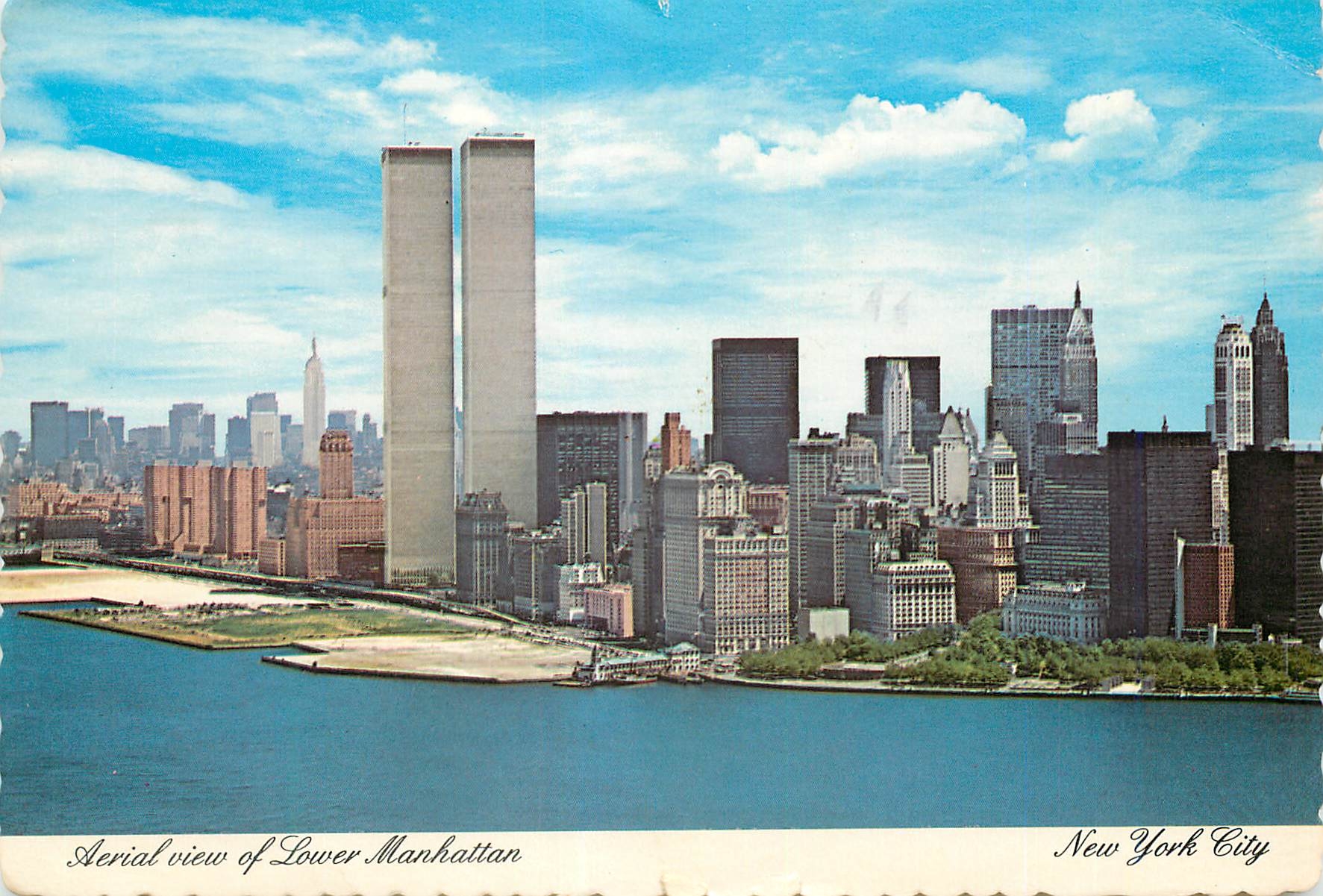 CPM New york aerial view of lower manhattan