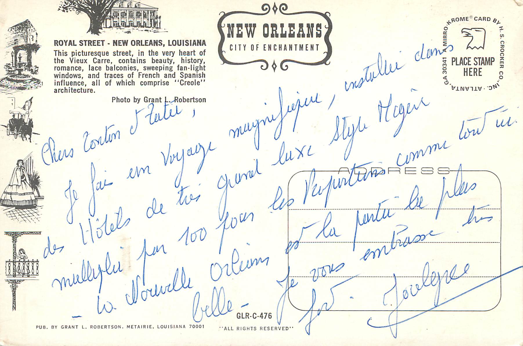CPM New Orleans Royal Street New Orleans Louisiana — Verso