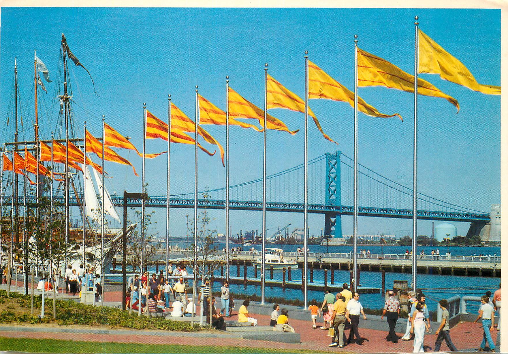 CPM Philadelphia Pennsylvania Along the Delaware River waterfront