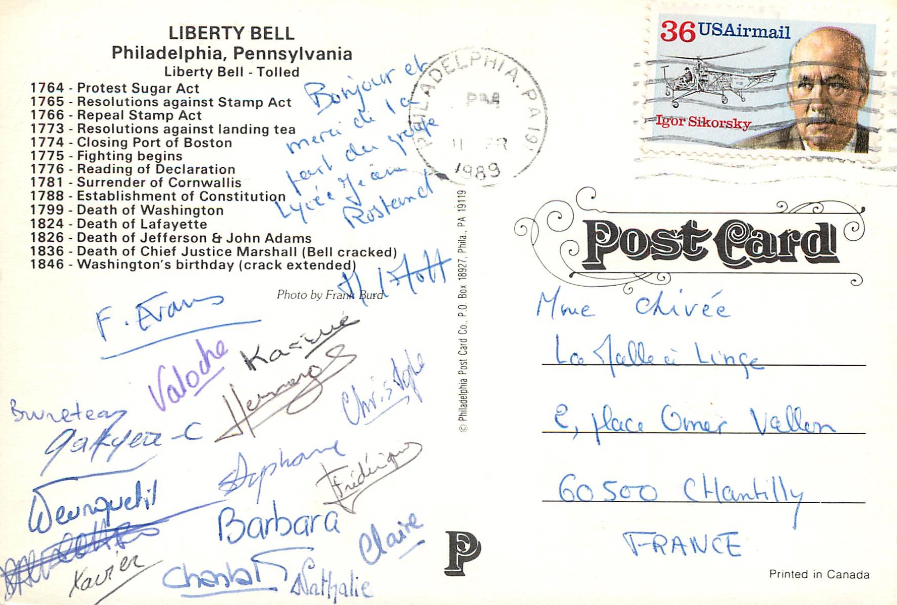 CPM Philadelphia Pennsylvania Liberty Bell — Back