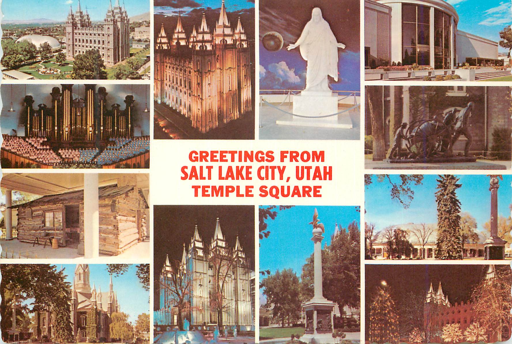 CPM Greetings from Salt Lake City Utah Temple Square Orgue