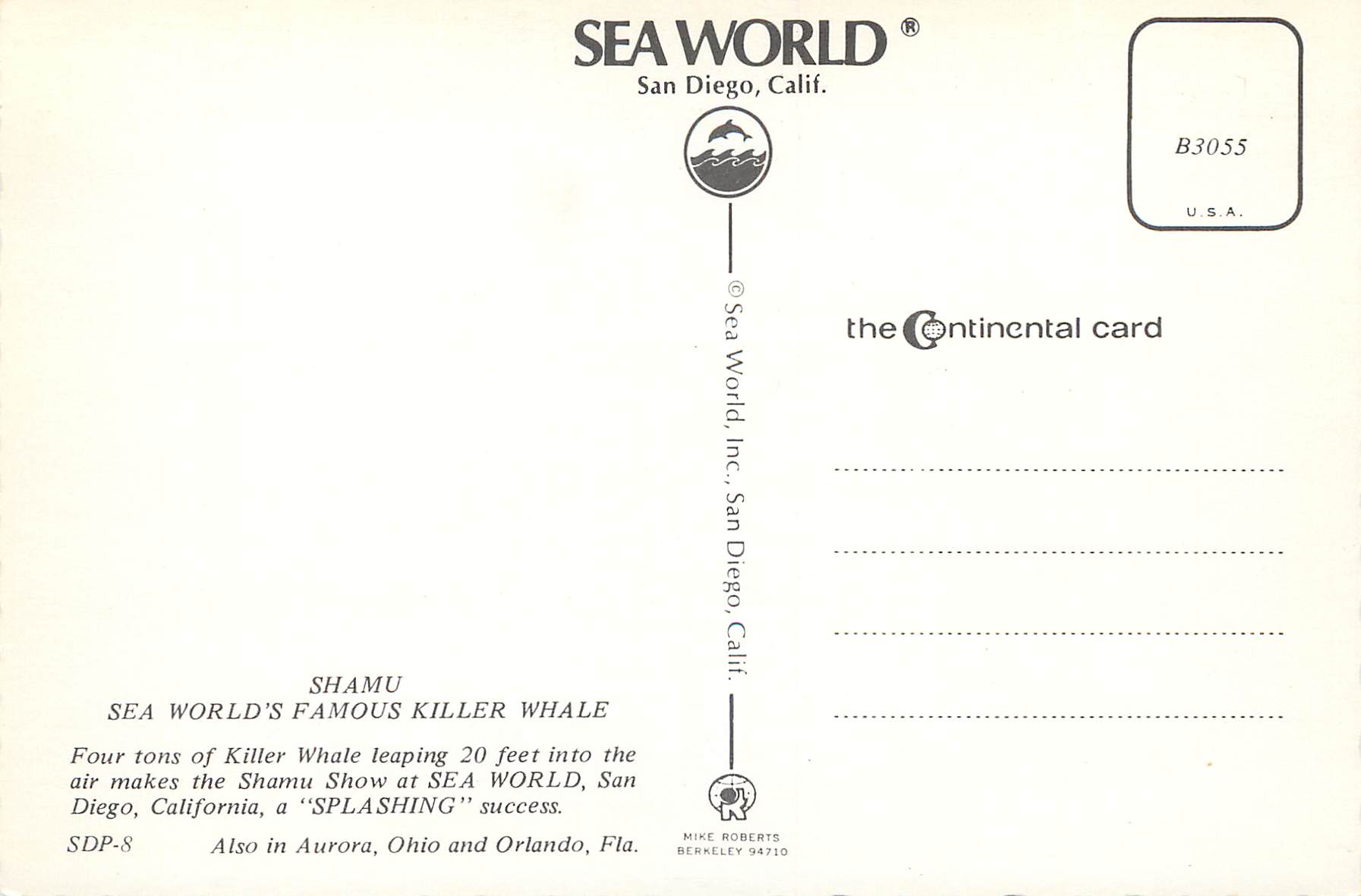 CPM Shamu Sea World's famous killer whale — Back