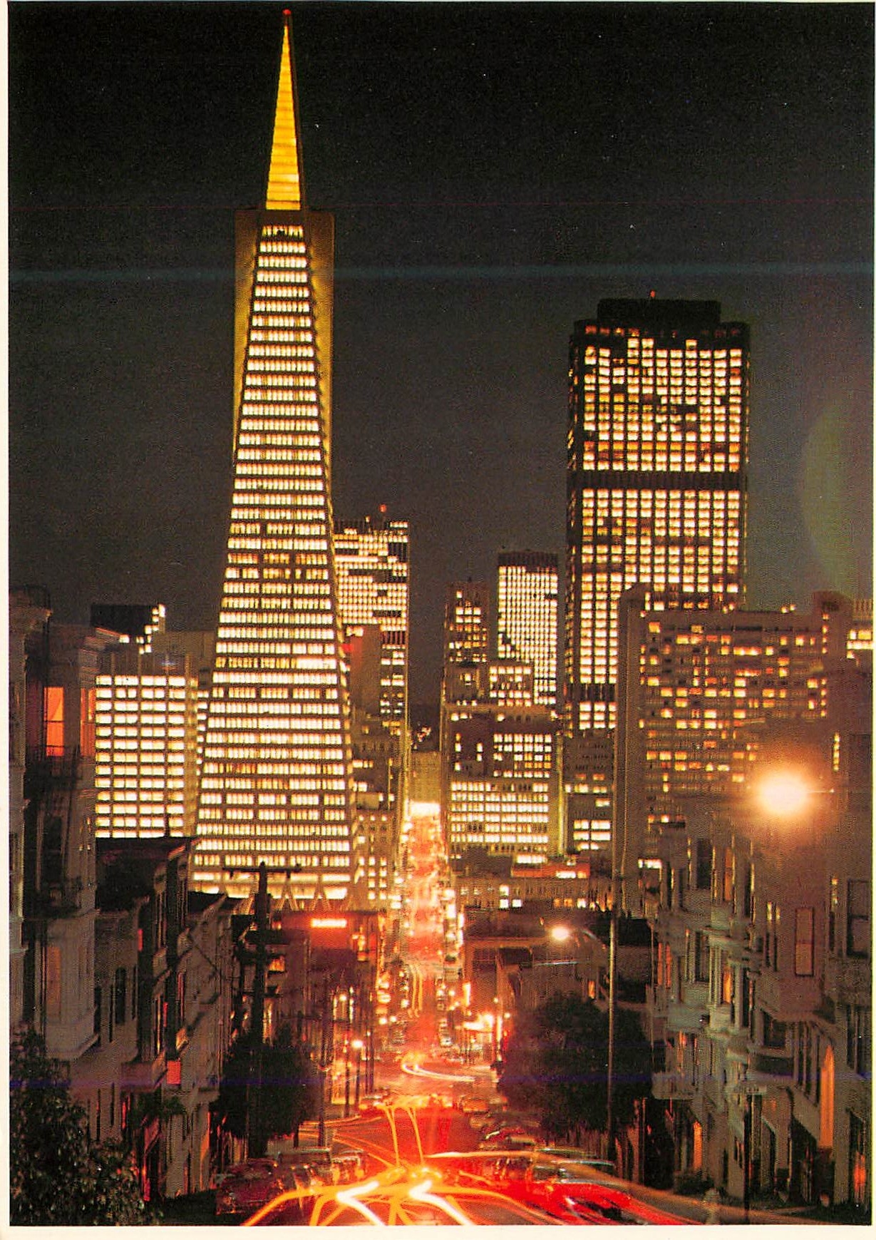 CPM San Francisco Bright Lights and Busy street of the San Francisco Skyline