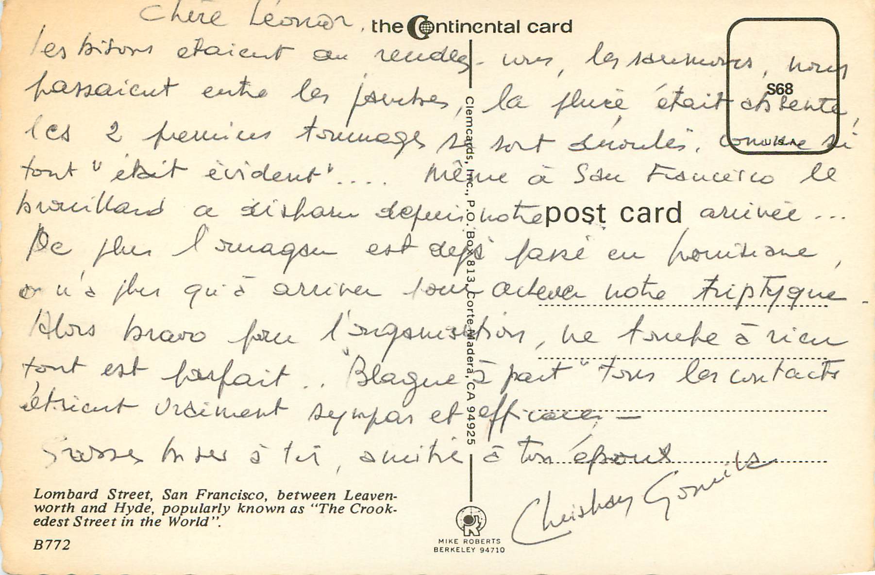 CPM San Francisco Lombard Street — Verso