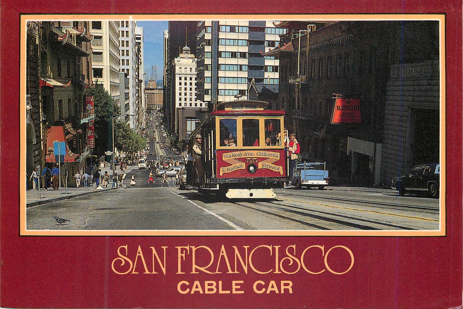 CPM San Francisco A California Street Cable Car climbs from the Financial District Tramway