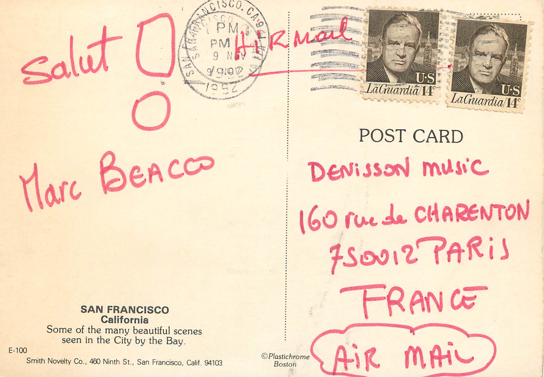 CPM San Francisco Tramway — Verso