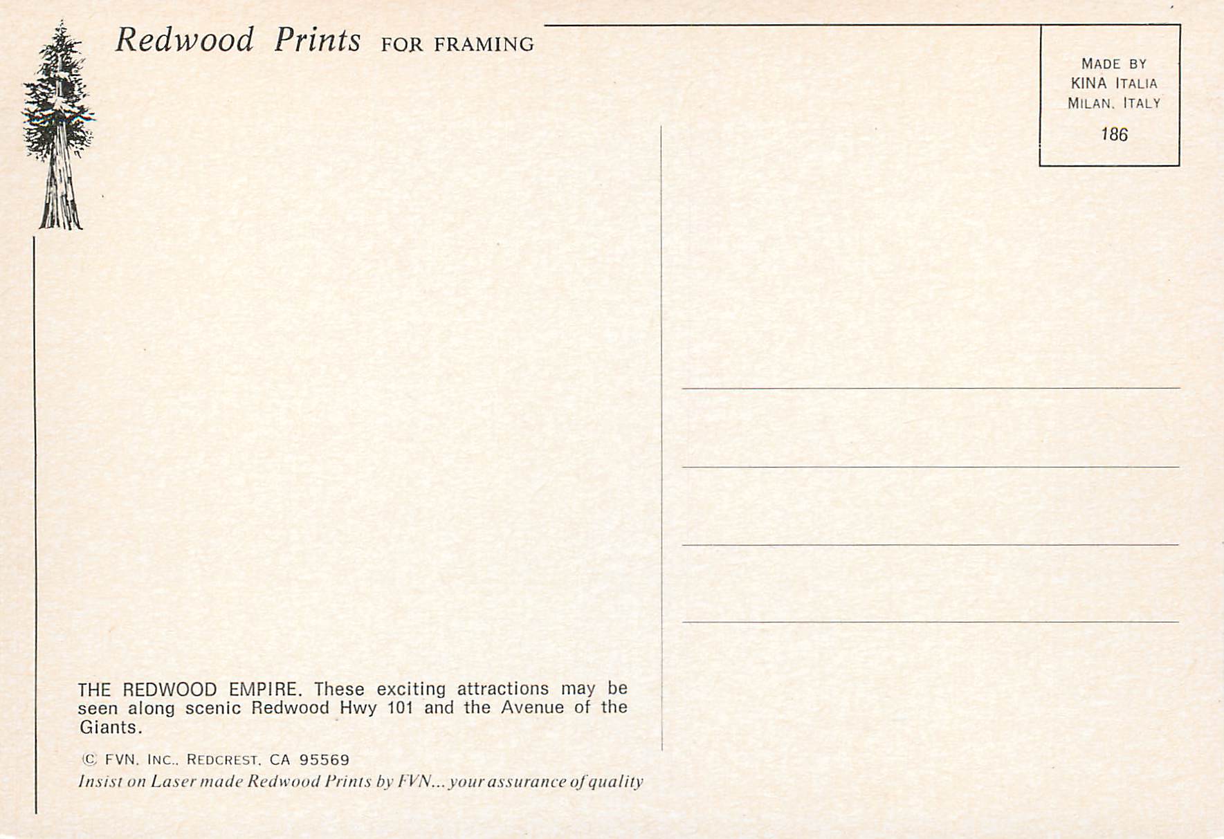 CPM The Redwood Empire — Back