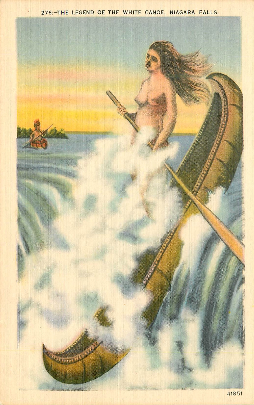 CPA The Legend of the White canoe Niagara Falls