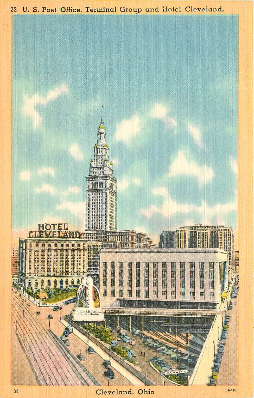 CPA U S Post Office Terminal Group and Hotel Cleveland