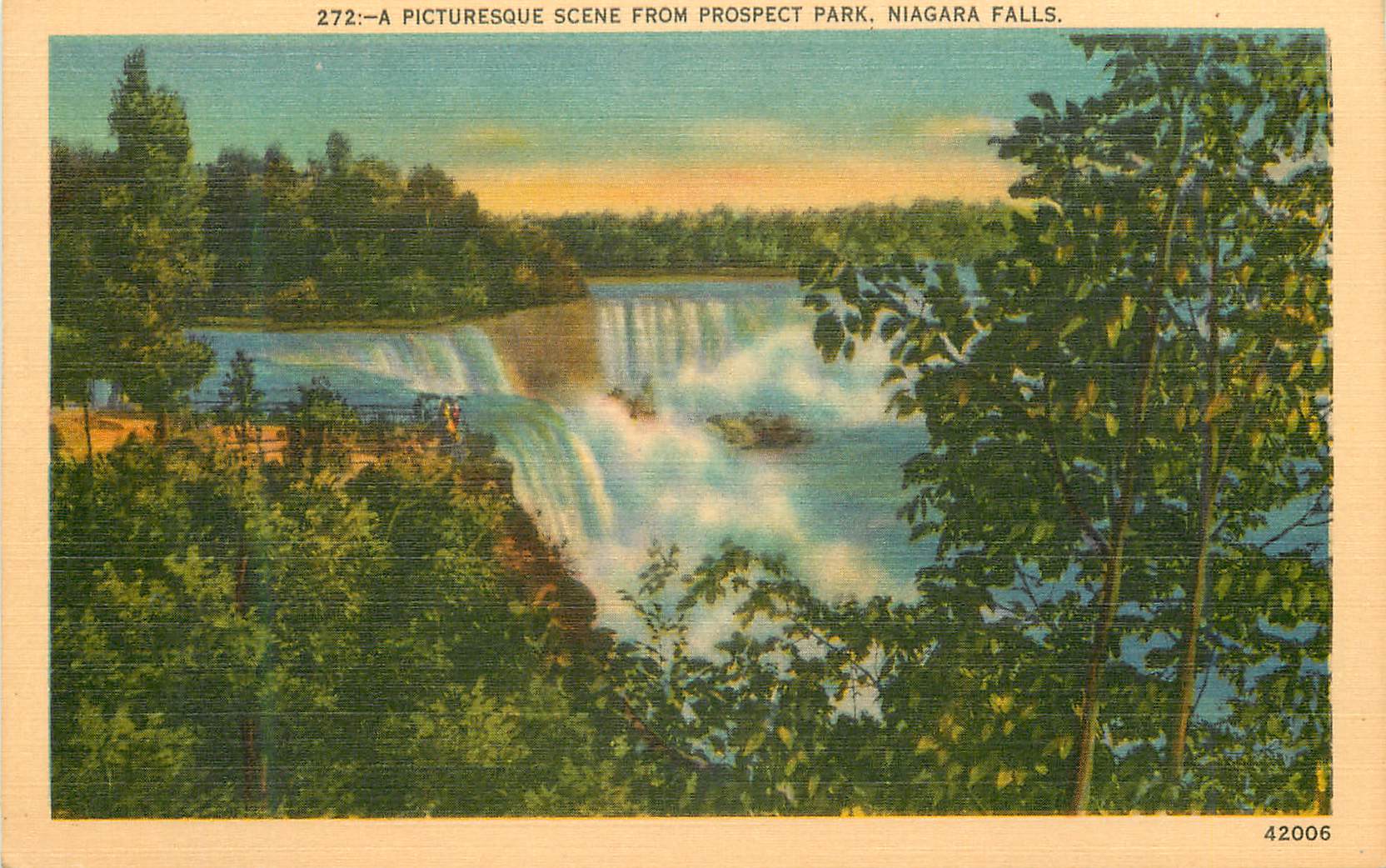 CPA Picturesque Scene from prospect Park Niagara Falls