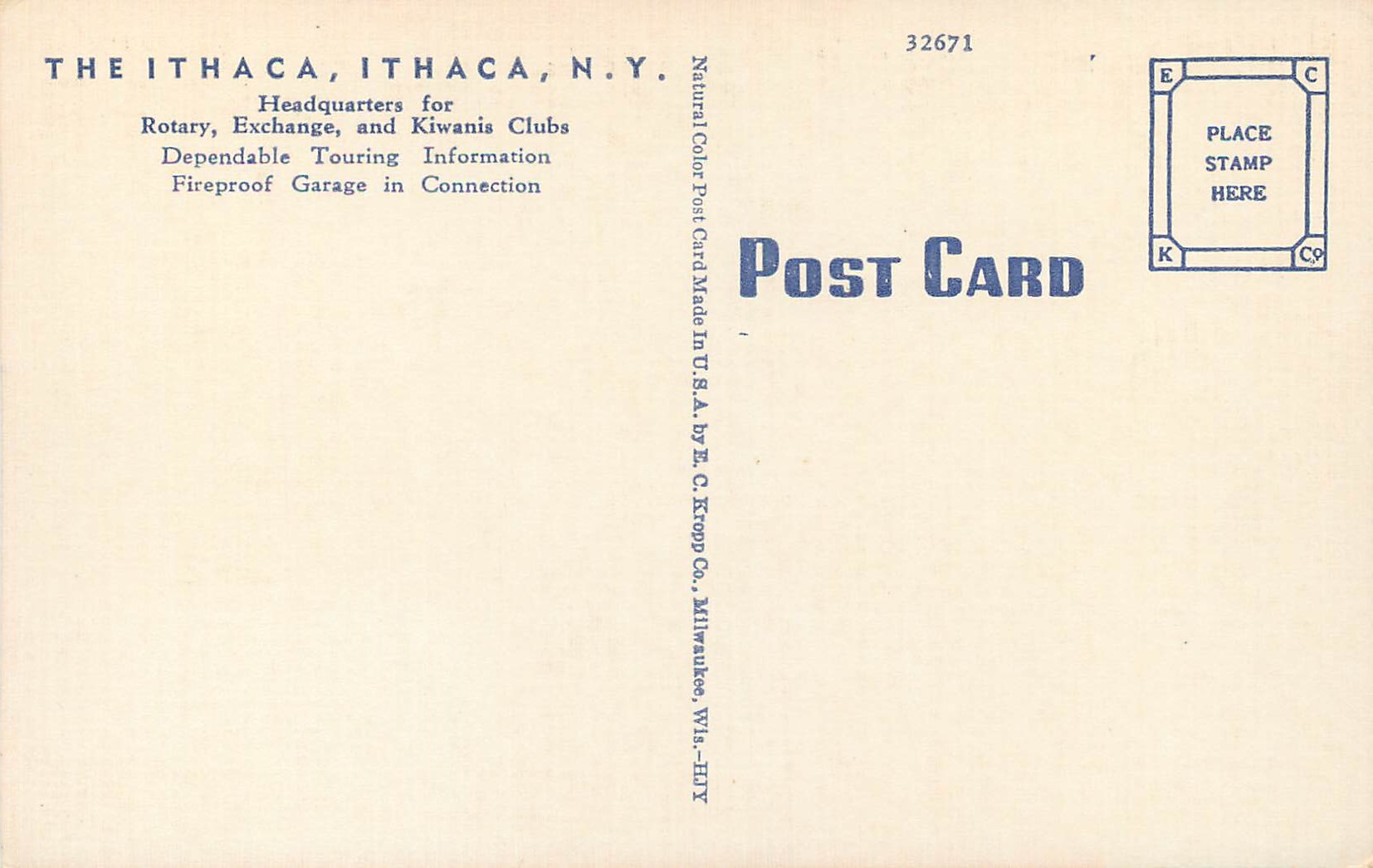 CPA Ithaca Hotel — Back