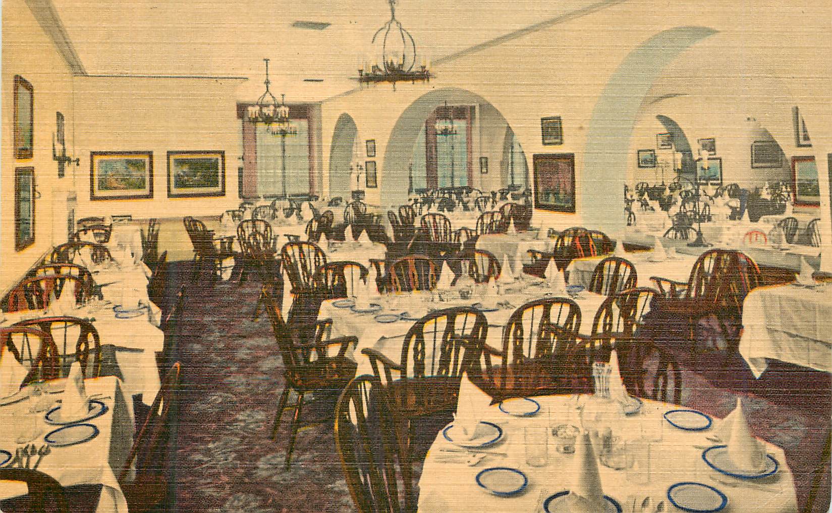 Salle à manger du Prince George Hotel — New England Dining Room — éditeur Andrews Co. n° E-9801