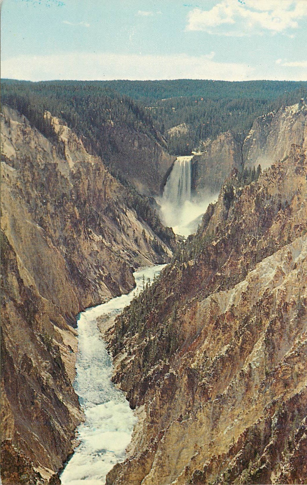 CPA Yellowstone Lower Falls of the Yellowstone from Artist Paint