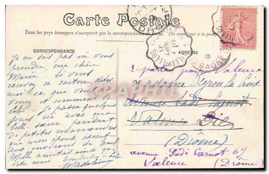 Plombieres les Bains CPA Moraines du parc — Verso