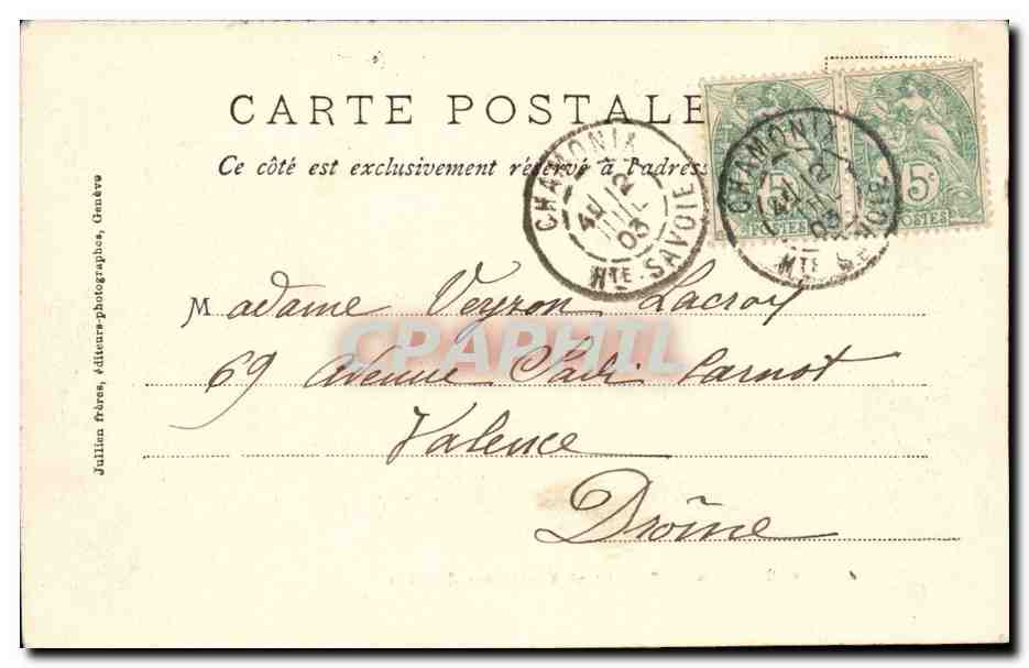 Chamonix — Pavillon et Glacier des Bossons — Julien Frères, Genève, n° 1092 — Reverso