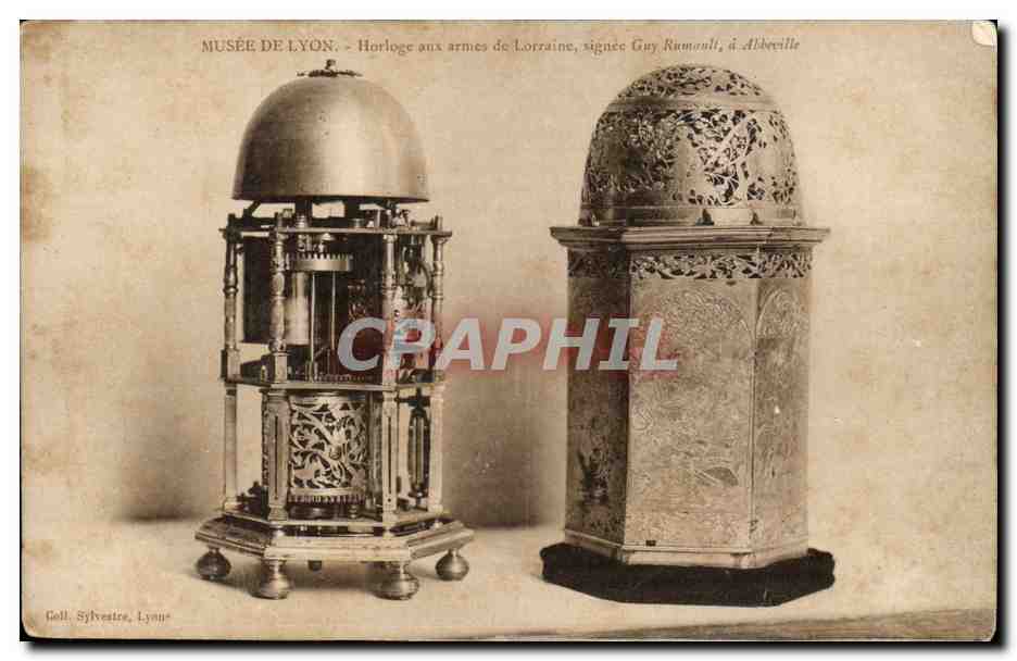 CPA Musee de Lyon Horloge aur armes de Lorraine signee Guy Rumault a Abbeville