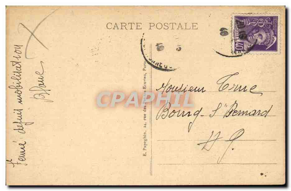 Paris CPA La chambre des deputes  — Rückseite