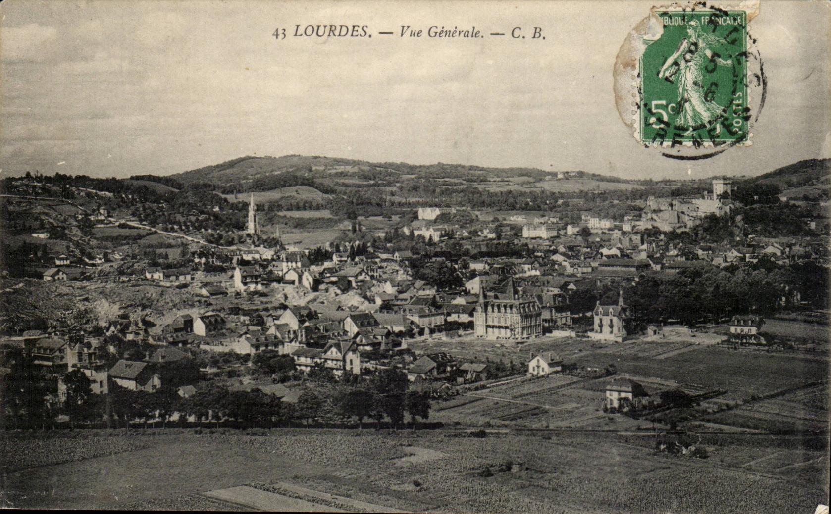 Lourdes CPA Vue generale