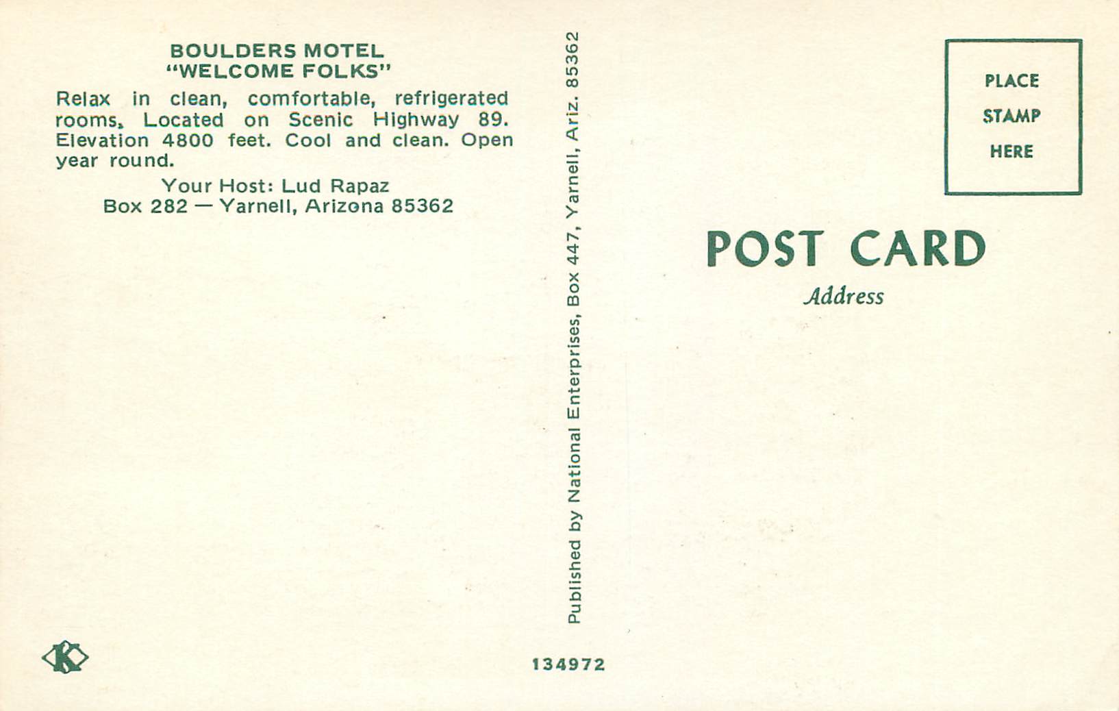 CPM Arizona Boulders Motel — Back