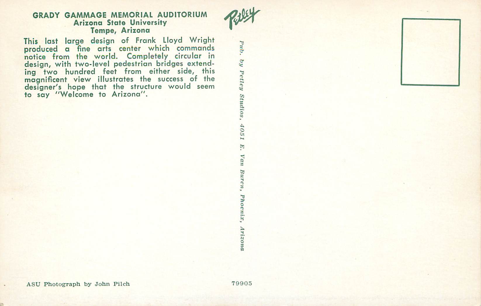 CPM Grady Gammage Memorial Auditorium Arizona — Back